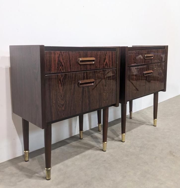 Vintage palissanderhouten nachtkastje, Huis en Inrichting, Kasten | Lockerkasten, Ophalen