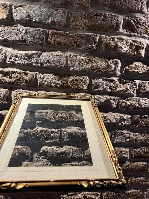 Antieke gouden fotokader met passe-partout, Huis en Inrichting, Woonaccessoires | Lijsten, Zo goed als nieuw, Hout, Ophalen of Verzenden