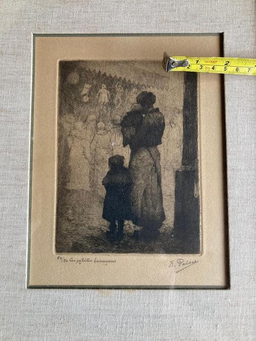 Kurt Peiser " Les petites berceuses?'' gravure signée, Antiek en Kunst, Kunst | Etsen en Gravures, Ophalen of Verzenden