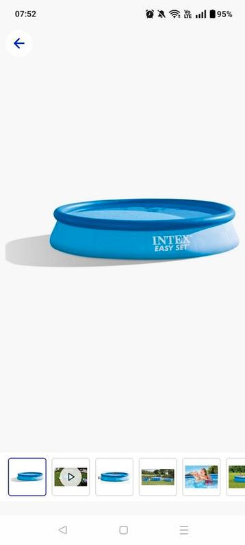 Intex easy set 366x75 met pomp en nieuw afdekzeil, Enlèvement, Utilisé