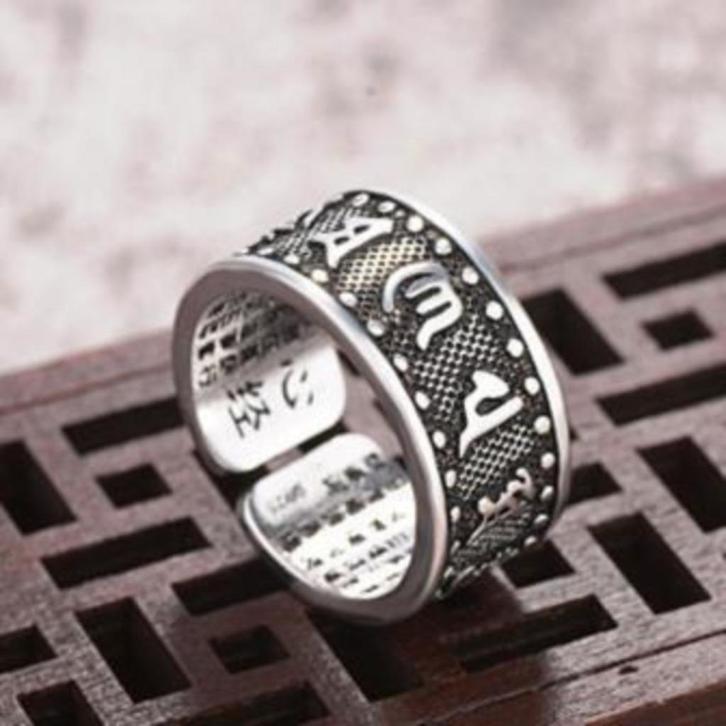 Mantra Ring met Hart Soetra, Handtassen en Accessoires, Ringen, Nieuw, Dame of Heer, Zilver, Zilver, Ophalen of Verzenden