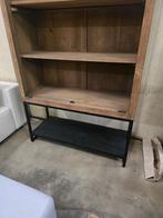 wandkast - glas deuren gebroken - in teakhout 220Hx110x40, Huis en Inrichting, Ophalen, Gebruikt, Glas, Met plank(en)