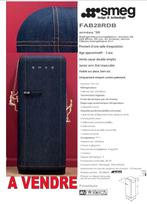 Neuf et rare : Frigo SMEG finition jeans, Nieuw, Met vriesvak, 200 liter of meer, 140 tot 160 cm