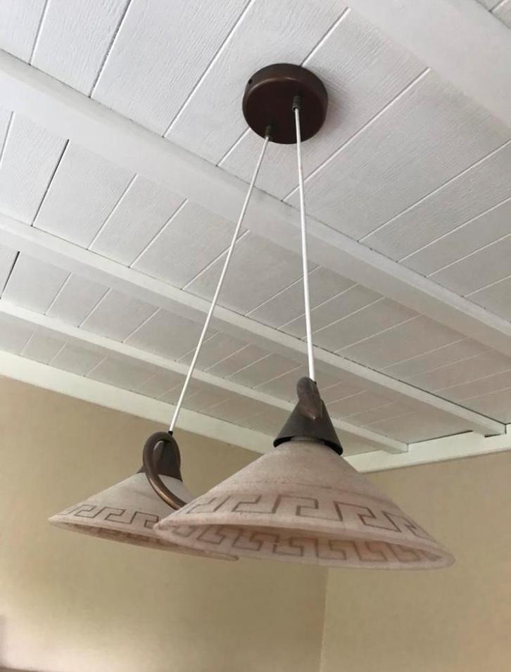 Luster met modern motief van het merk MASSIVE, Huis en Inrichting, Lampen | Hanglampen, Zo goed als nieuw, 50 tot 75 cm, Glas