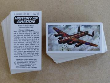 History of Aviation complete set 50 chromos vliegtuigen 1972 beschikbaar voor biedingen