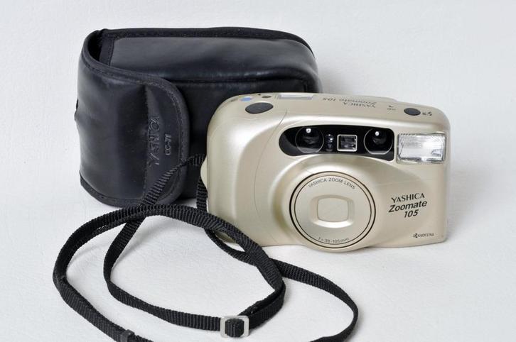 Yashica Zoomate 105. + hoesje (zilver), Audio, Tv en Foto, Fotocamera's Analoog, Gebruikt, Compact, Ophalen of Verzenden