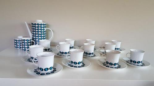 Volledig vintage koffieservies voor 12 personen - blue eyes, Antiek en Kunst, Antiek | Servies compleet, Ophalen of Verzenden