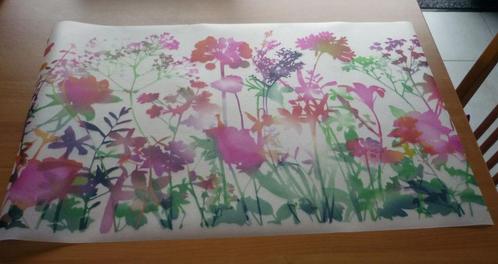 Statische raamfolie mat met gekleurde bloemen 45x70 cm, Doe-het-zelf en Bouw, Zeil en Folie, Ophalen of Verzenden