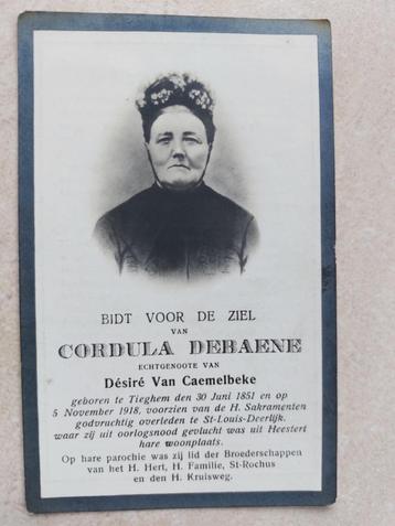 oud bidprentje 1851-1918 Tiegem/Deerlijk, Envoi, Image pieuse