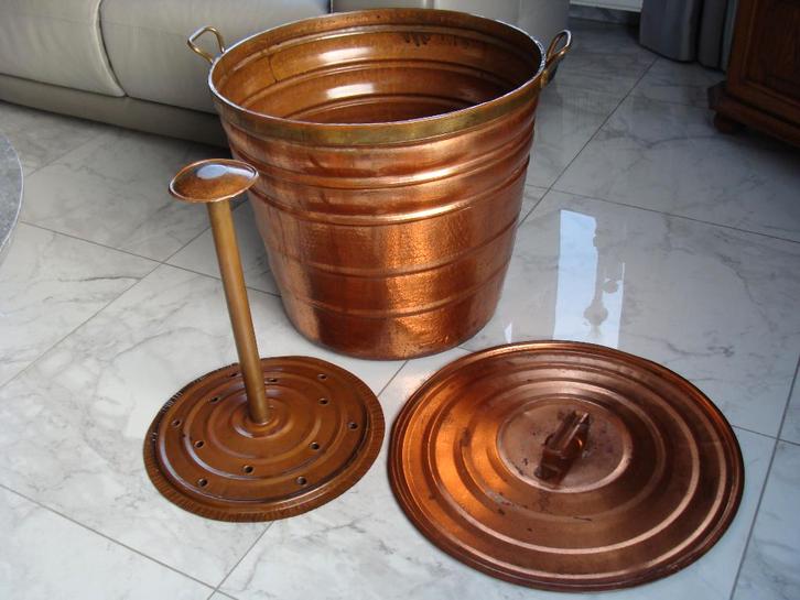 grand chaudron en cuivre à laver le linge haut 46 cm vintage, Antiquités & Art, Antiquités | Bronze & Cuivre, Cuivre, Enlèvement