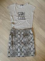 rok en t shirt River Woods, Kleding | Dames, Rokken, Maat 38/40 (M), Verzenden, River Woods, Beige