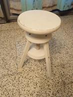 Tabouret à vis bois blanc tripode, Enlèvement ou Envoi, Réglable en hauteur, Utilisé, Bois