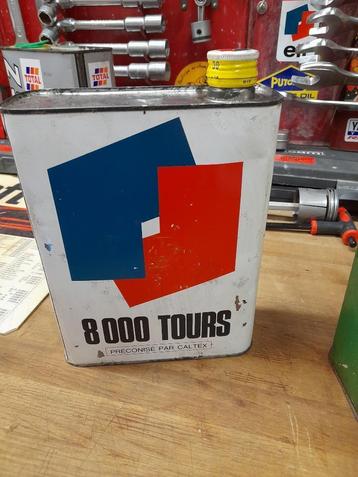 ancien bidon huile vide elf 8000 tours caltex, Envoi, Utilisé, Autre, Autres marques