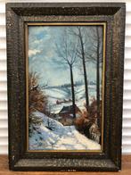 Tableau paysage Ardennes enneigé, Antiek en Kunst, Kunst | Schilderijen | Klassiek, Ophalen