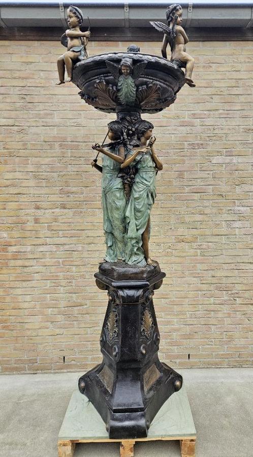 Bronzen grote fontein 2,40 M H als nieuw! 4950 IPV 7350 KOOP, Jardin & Terrasse, Pièces d'eau & Fontaines, Comme neuf, Fontaine