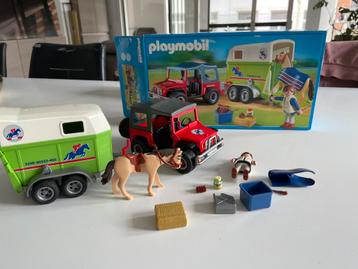 Playmobil 4189 jeep met paardenremorque beschikbaar voor biedingen