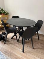 Eettafel + 4 stoelen, Huis en Inrichting, Ophalen, Zo goed als nieuw, Vier personen, Rond