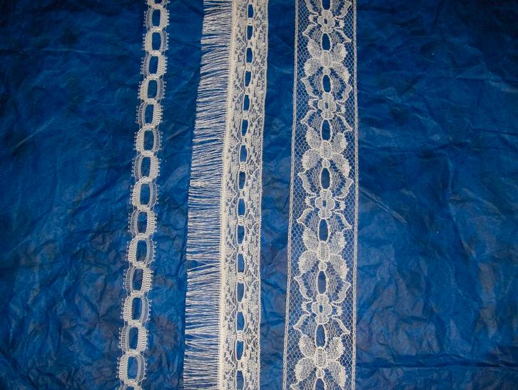 Dentelle de nylon blanche avec passant pour ruban., Hobby en Vrije tijd, Naaien en Fournituren, Nieuw, Kant, Ophalen of Verzenden