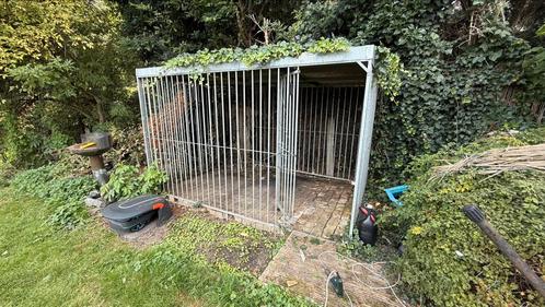 Kennel van gegalvaniseerd staal, Dieren en Toebehoren, Hondenhokken, Zo goed als nieuw, Hondenkennel, 100 cm of meer, 110 cm of meer
