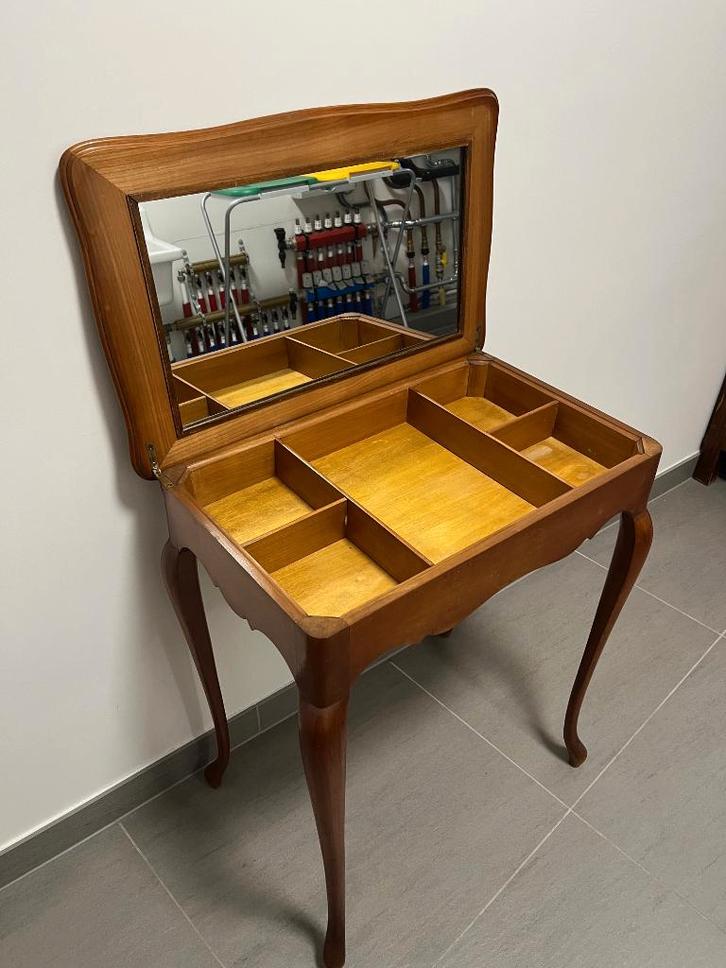 Vintage spiegeltafeltje, Antiquités & Art, Antiquités | Meubles | Tables, Enlèvement