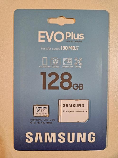 Samsung EVO Plus microSD 128GB + adapter (Nieuw), Audio, Tv en Foto, Foto | Geheugenkaarten, MicroSD, 128 GB, Overige, Ophalen of Verzenden