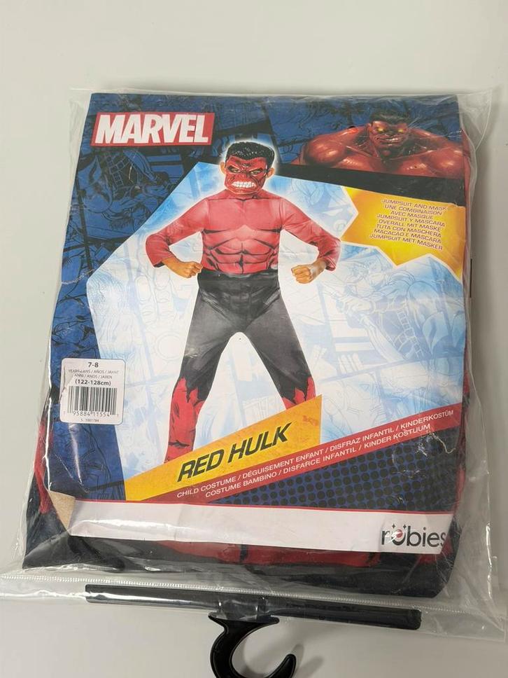 Red Hulk verkleedpak kind 122-128cm carnaval halloween NIEUW, Kinderen en Baby's, Carnavalskleding en Verkleedspullen, Nieuw, Jongen