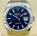 Rolex Datejust 41 blue dial 2024 nieuw, Handtassen en Accessoires, Horloges | Heren, Nieuw, Ophalen of Verzenden