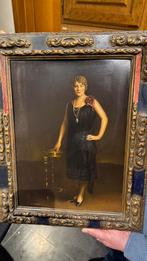 Elegante dame, art nouveau, opgehoogde foto, 20e eeuw, Antiek en Kunst, Kunst | Schilderijen | Klassiek, Ophalen of Verzenden