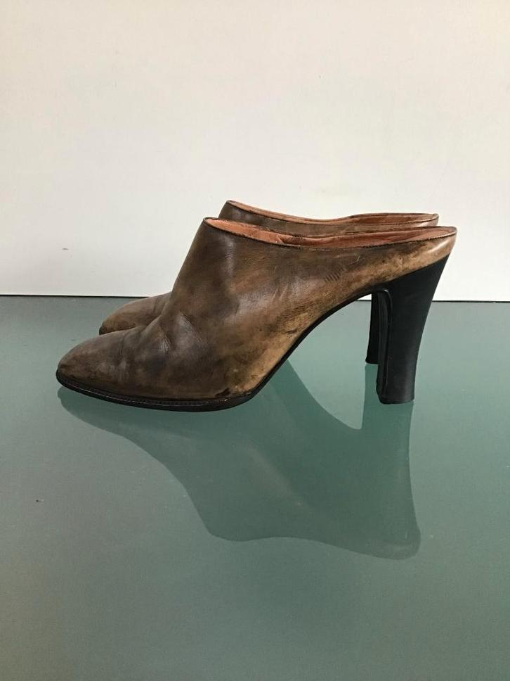 Leren bruine slippers 37 | Gratis verzenden, Kleding | Dames, Schoenen, Zo goed als nieuw, Slippers, Bruin, Verzenden