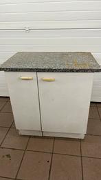 Kast 90 H. 90 B 60 D met marmeren blad, Tuin en Terras, Ophalen, Gebruikt