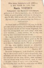 B P OORLOG VERTHEZ MARIE ST MARIA LATEM  BAAIGEM 1940 FOTO, Verzamelen, Ophalen of Verzenden, Bidprentje