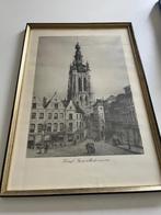 pentekening Kortrijk Grote Markt rond 1840, Antiquités & Art, Art | Dessins & Photographie, Enlèvement ou Envoi