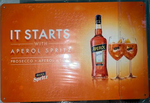 Reclamebord vintage Aperol Spritz 10 - mancave poolhouse new, Verzamelen, Merken en Reclamevoorwerpen, Zo goed als nieuw, Reclamebord