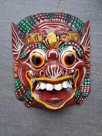 Barong-masker/Indonesië/Bali/handgemaakt/bordeaux beschikbaar voor biedingen