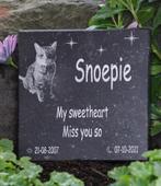 Gedenksteen van hardsteen voor hond of kat met fotogravure, Verzenden, Nieuw