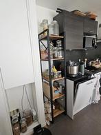 Bibliothèque/étagère en chêne massif et acier, Maison & Meubles, Enlèvement