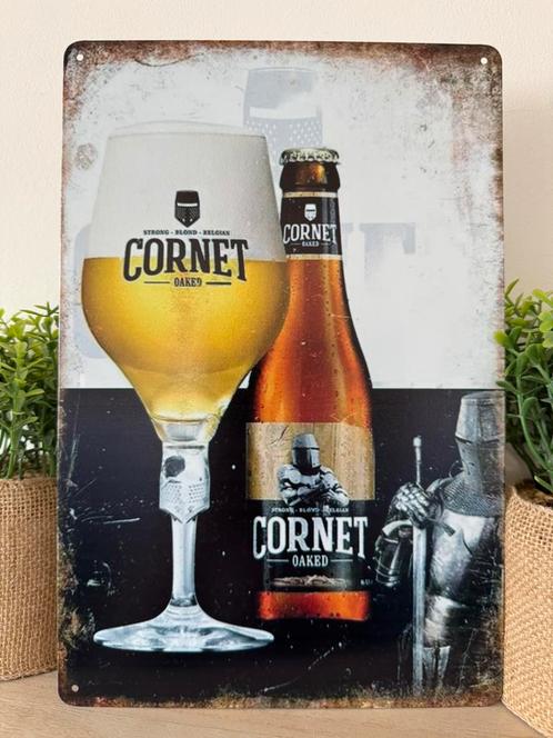 Metalen reclamebord Cornet, Verzamelen, Biermerken, Nieuw, Reclamebord, Plaat of Schild, Ophalen of Verzenden