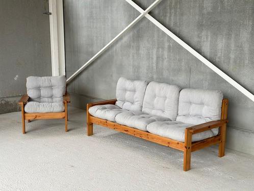 Scandinavische sofaset, ca 1980’s, Huis en Inrichting, Zetels | Zetels en Chaises Longues, Hout, Ophalen
