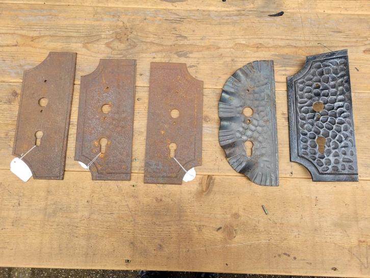 Smeedijzeren slotplaten voor antiek klassiek hekwerk poort, Tuin en Terras, Tuinhekken en Hekwerk, Zo goed als nieuw, Sierhekwerk