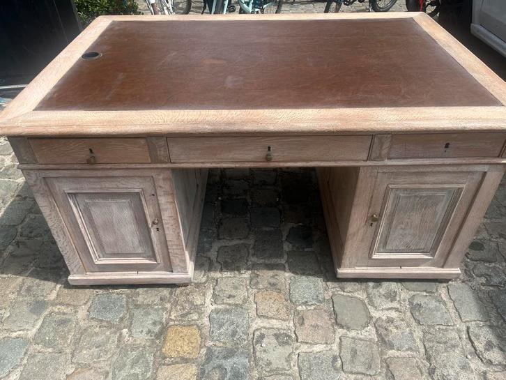 Dubbelzijdig norarisbureau in eik, Maison & Meubles, Bureaux, Utilisé, Enlèvement