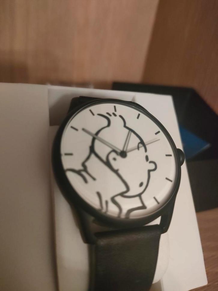 Montre Tintin Originale avec certificat, Handtassen en Accessoires, Horloges | Heren, Leer, Ophalen of Verzenden