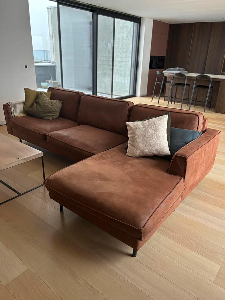 Cognac L zetel te koop, Huis en Inrichting, Zetels | Complete zithoeken, Gebruikt, Ophalen