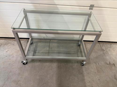 Mooi vintage bijzettafeltje, Huis en Inrichting, Tafels | Sidetables, Zo goed als nieuw, Glas, Ophalen