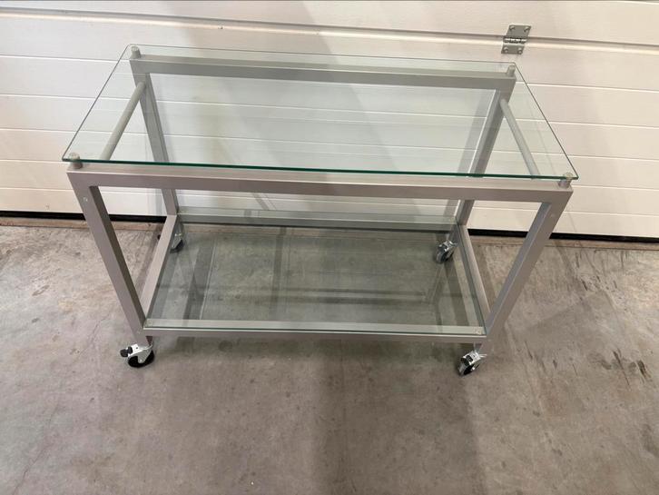 Mooi vintage bijzettafeltje, Huis en Inrichting, Tafels | Sidetables, Zo goed als nieuw, Glas, Ophalen