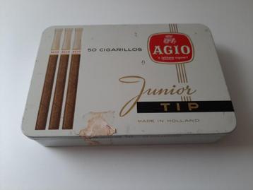 blikken sigarendoos agio Junior TIP, vintage, Enlèvement ou Envoi, Boite à tabac ou Emballage