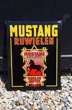 Emaille bord Mustang Rijwielen Langcat Bussum., Ophalen of Verzenden, Gebruikt, Reclamebord