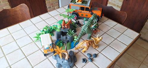 Dino eiland met 2 extra wagentjes, moto en mooie jeep, Kinderen en Baby's, Speelgoed | Playmobil, Zo goed als nieuw, Ophalen of Verzenden