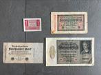 Set van 4 oude bankbiljetten uit Duitsland en Oostenrijk, Ophalen of Verzenden, Duitsland, Los biljet
