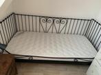 Lit noir IKEA 1 personne 90x200 + matelas confortable, Ophalen, 90 cm, Eenpersoons, Zwart