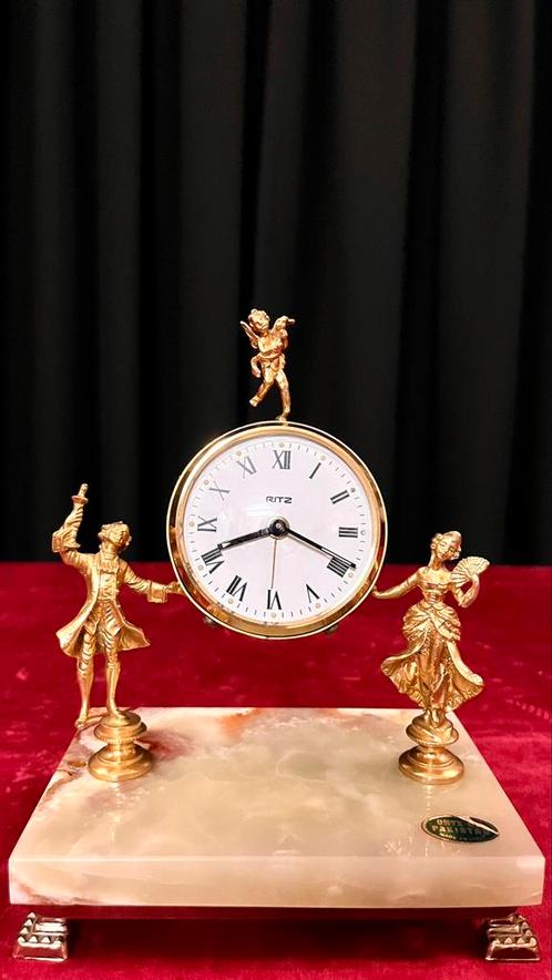 Prachtige vintage klok wekker merk ( Rits , ca 1950 - 1960 ), Antiquités & Art, Antiquités | Horloges, Enlèvement ou Envoi